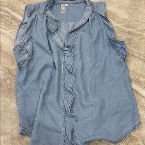 Kut from the Kloth Sky Blue Denim Top